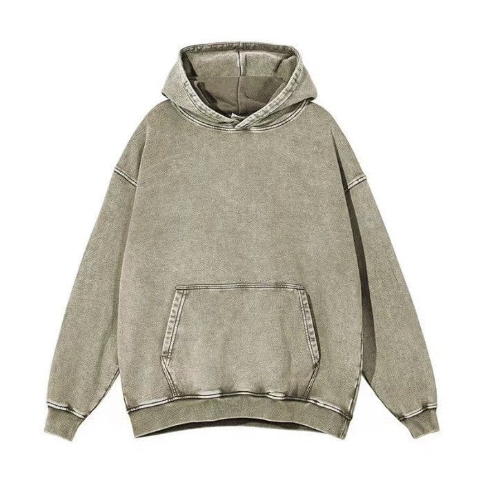 Washed hoodie Portrait embroider music player Couple family gift