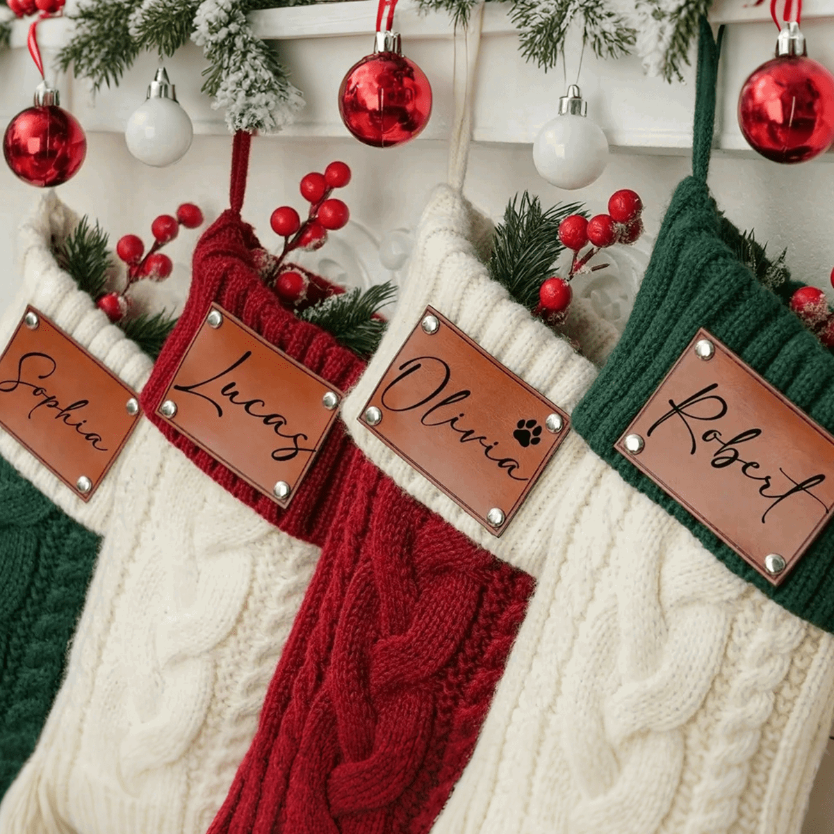 2025 New Embroidered Christmas Stocking - Holiday Decor Embroidered Sock Christmas Decoration Accessory