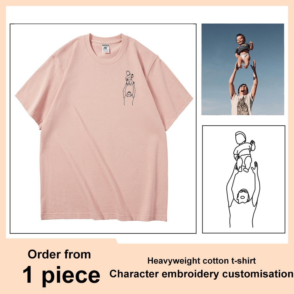 Mystichot – T-Shirt mit individueller Strichzeichnung und Stickerei
