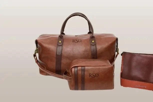 A Gentleman's Essential: Personalized Travel Bag Set, Ideal for Groomsmen, Best Men, and as an Anniversary Gift