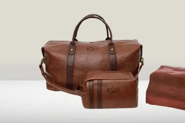 A Gentleman's Essential: Personalized Travel Bag Set, Ideal for Groomsmen, Best Men, and as an Anniversary Gift