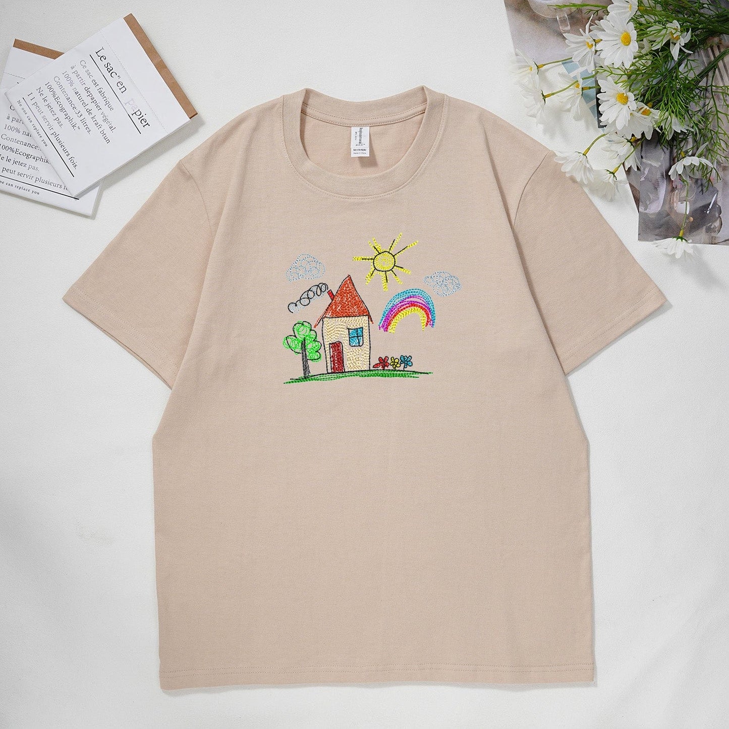 Individuell handbemaltes besticktes Sweatshirt