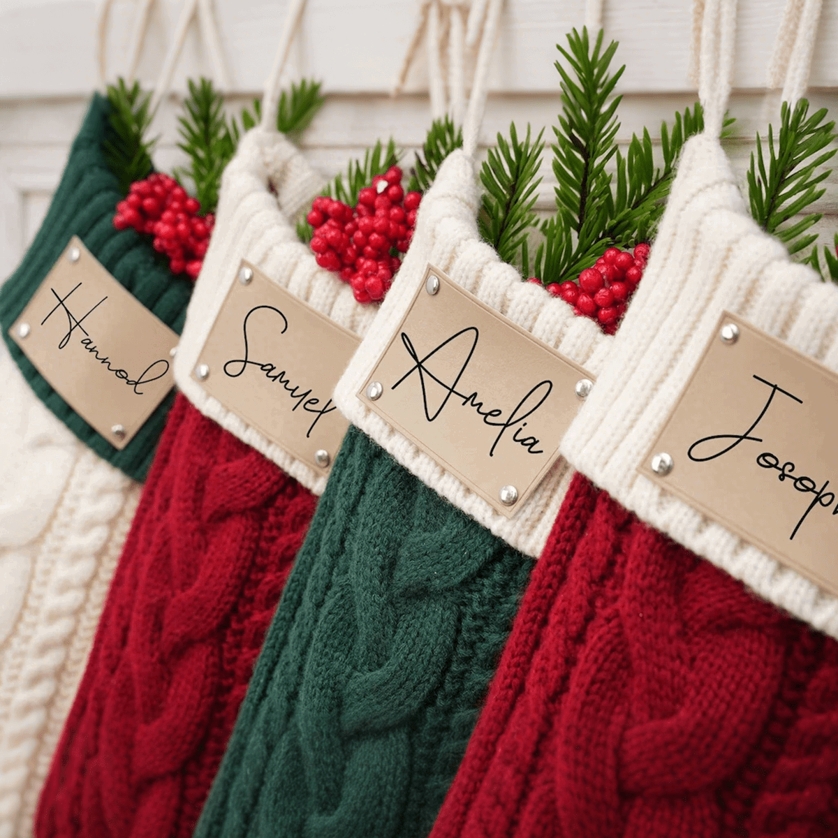 2025 New Embroidered Christmas Stocking - Holiday Decor Embroidered Sock Christmas Decoration Accessory