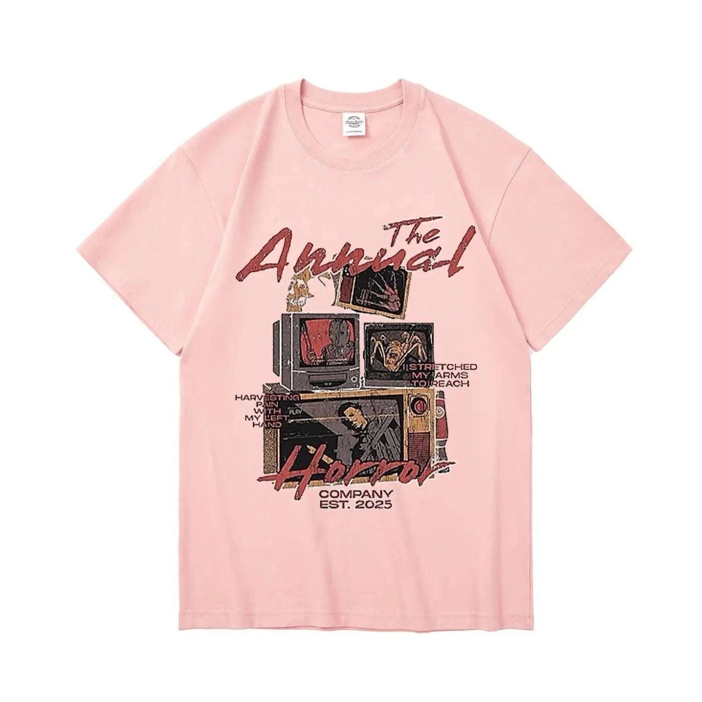 New Arrivals Short sleeve t-shirt 230g heavyweight cotton retro style TV graphic Unisex