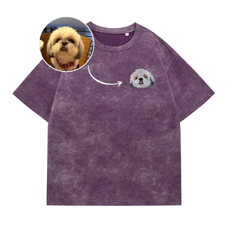 Mystichot individuelle Haustierstickerei für altes T-Shirt
