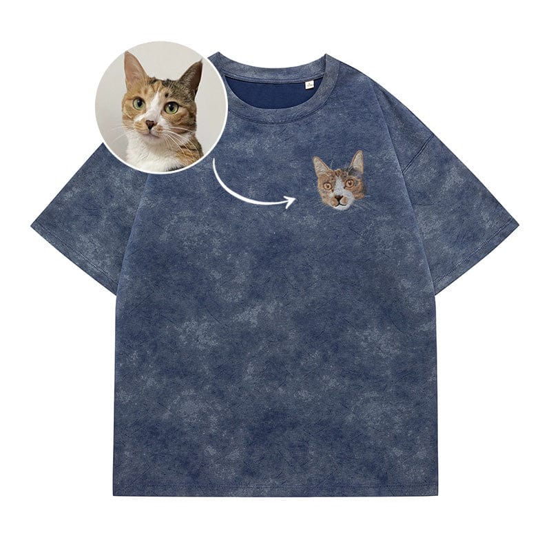 Mystichot individuelle Haustierstickerei für altes T-Shirt