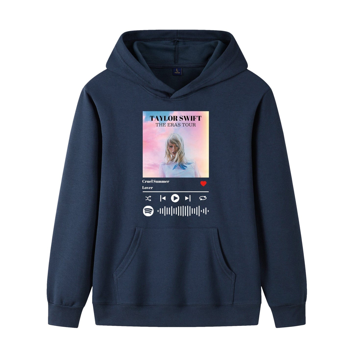 Benutzerdefinierter Hoodie mit scanbarem Spotify-Musikcode und Foto