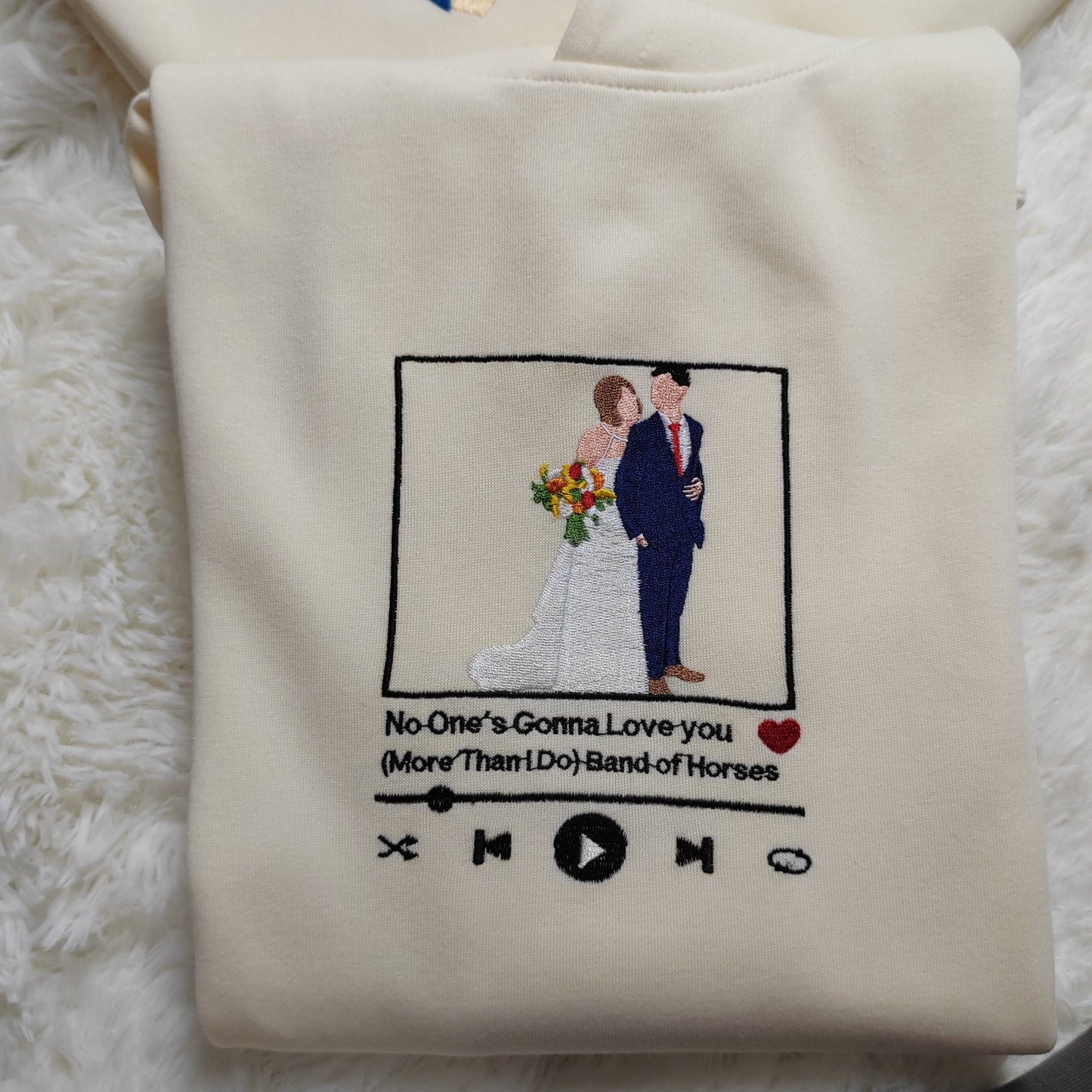 Mystichot Besticktes Sweatshirt mit Porträt eines Musikers, Geschenk für ein Paar und eine Familie