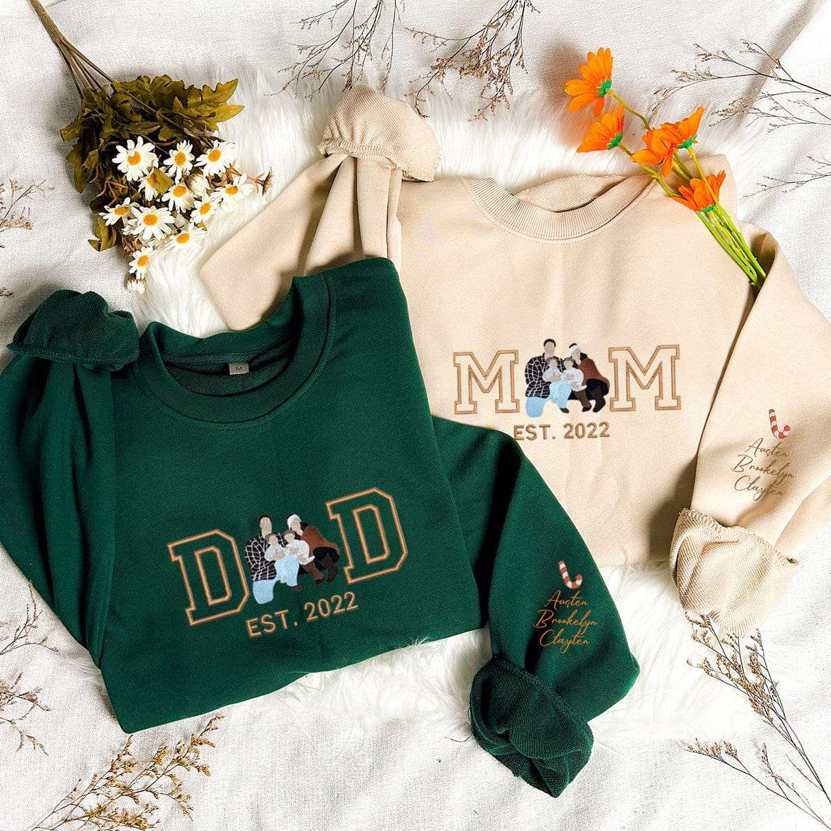 Personalized embroider Family Photo Hoodie Sweatshirt T-Shirt