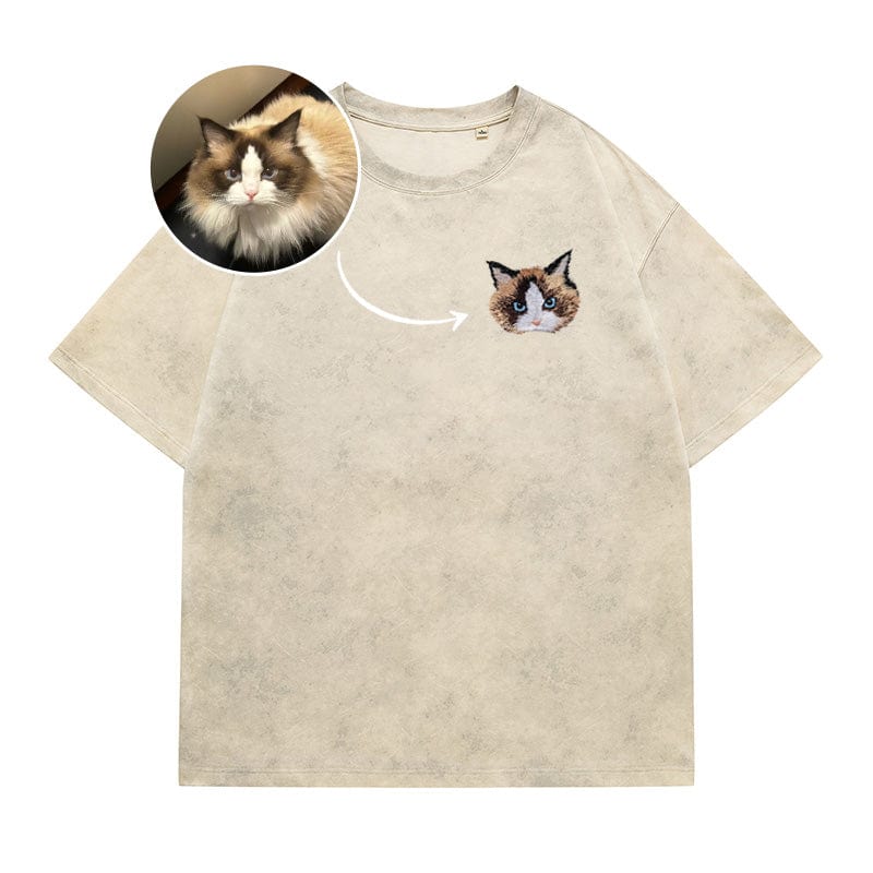 Mystichot individuelle Haustierstickerei für altes T-Shirt