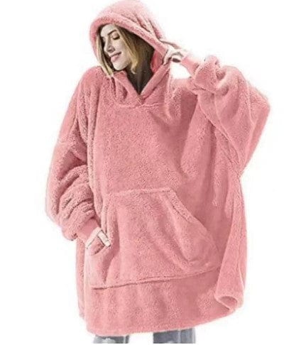 Autumn and Winter Comfortable Couple Loungewear, Loose Double-Sided Fleece Hoodie, Thick Wearable Blanket