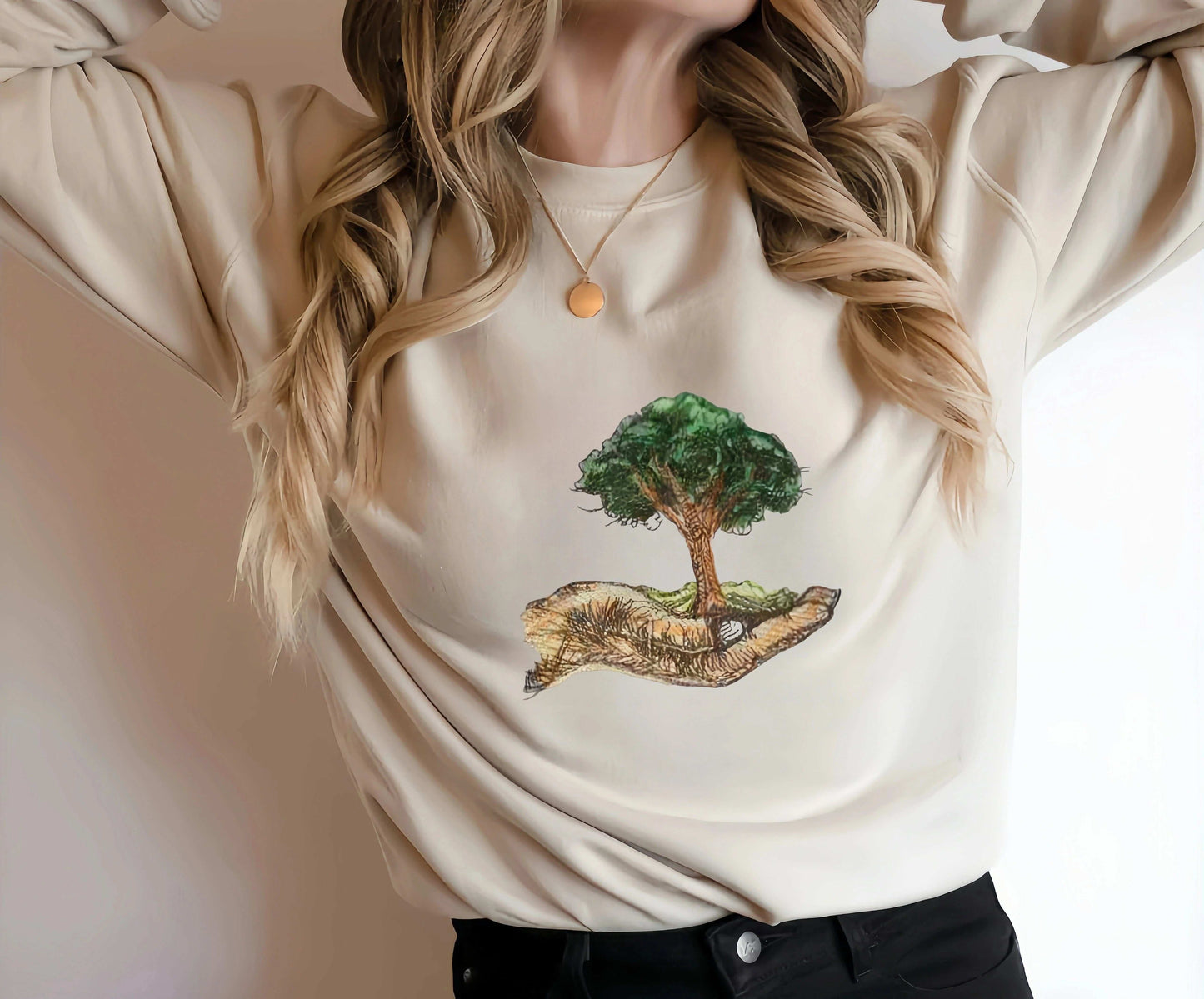 Eco - themed Custom Embroidered Sweatshirt: Style Meets Sustainability