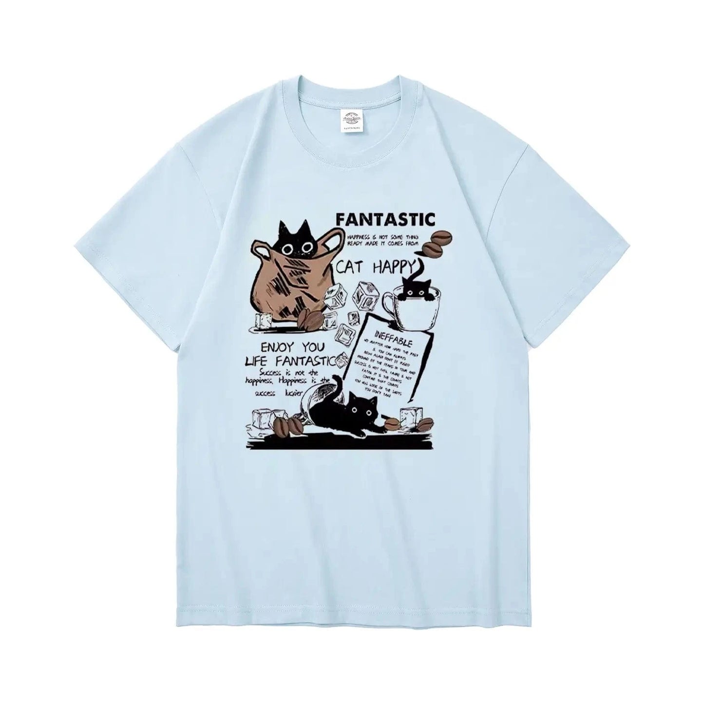 New Arrivals Short Sleeve Tee Heavyweight 230g Cotton FANTASTIC CAT Retro