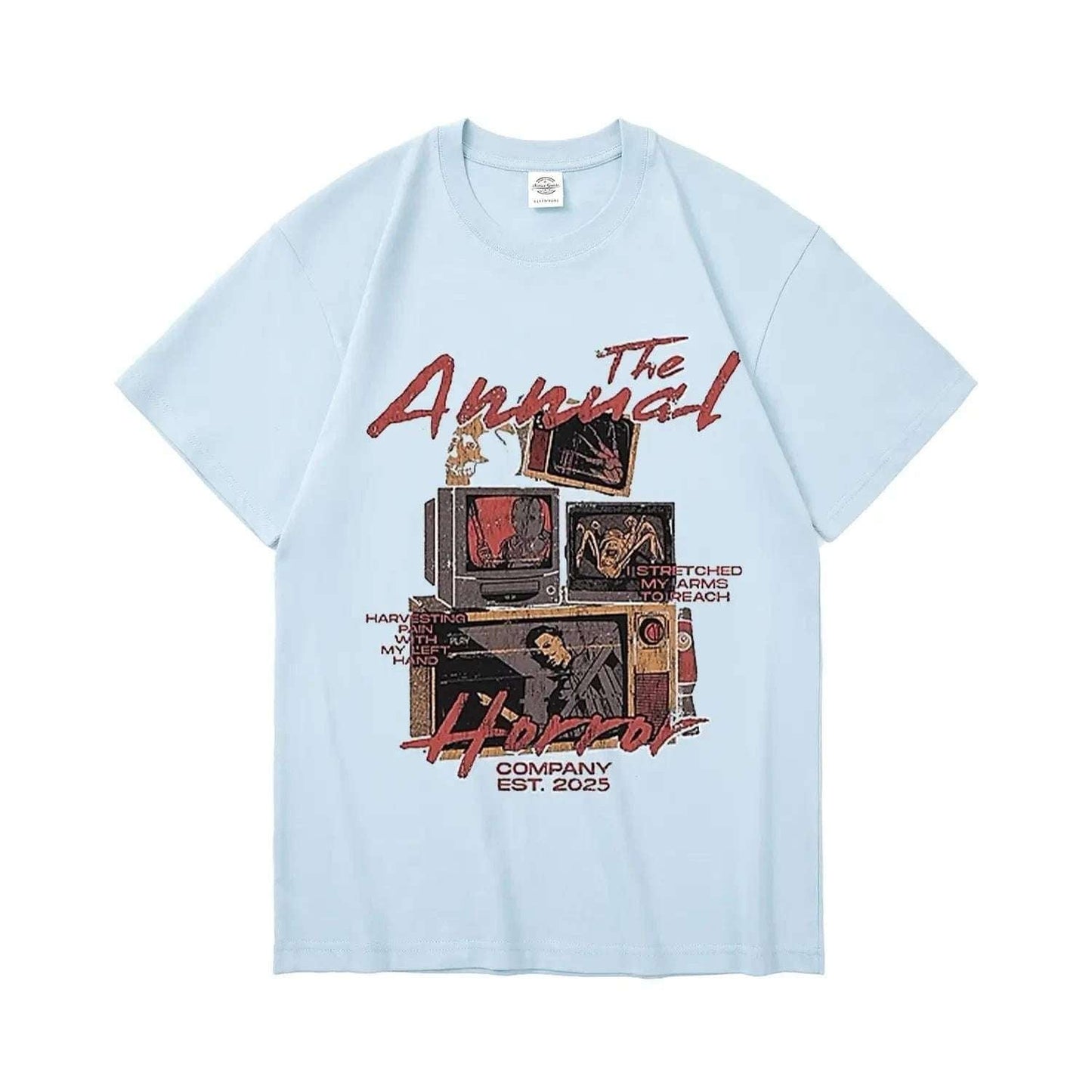 New Arrivals Short sleeve t-shirt 230g heavyweight cotton retro style TV graphic Unisex