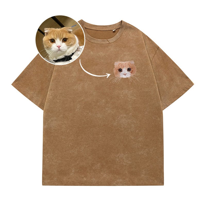 Mystichot individuelle Haustierstickerei für altes T-Shirt