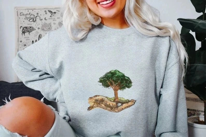 Eco - themed Custom Embroidered Sweatshirt: Style Meets Sustainability