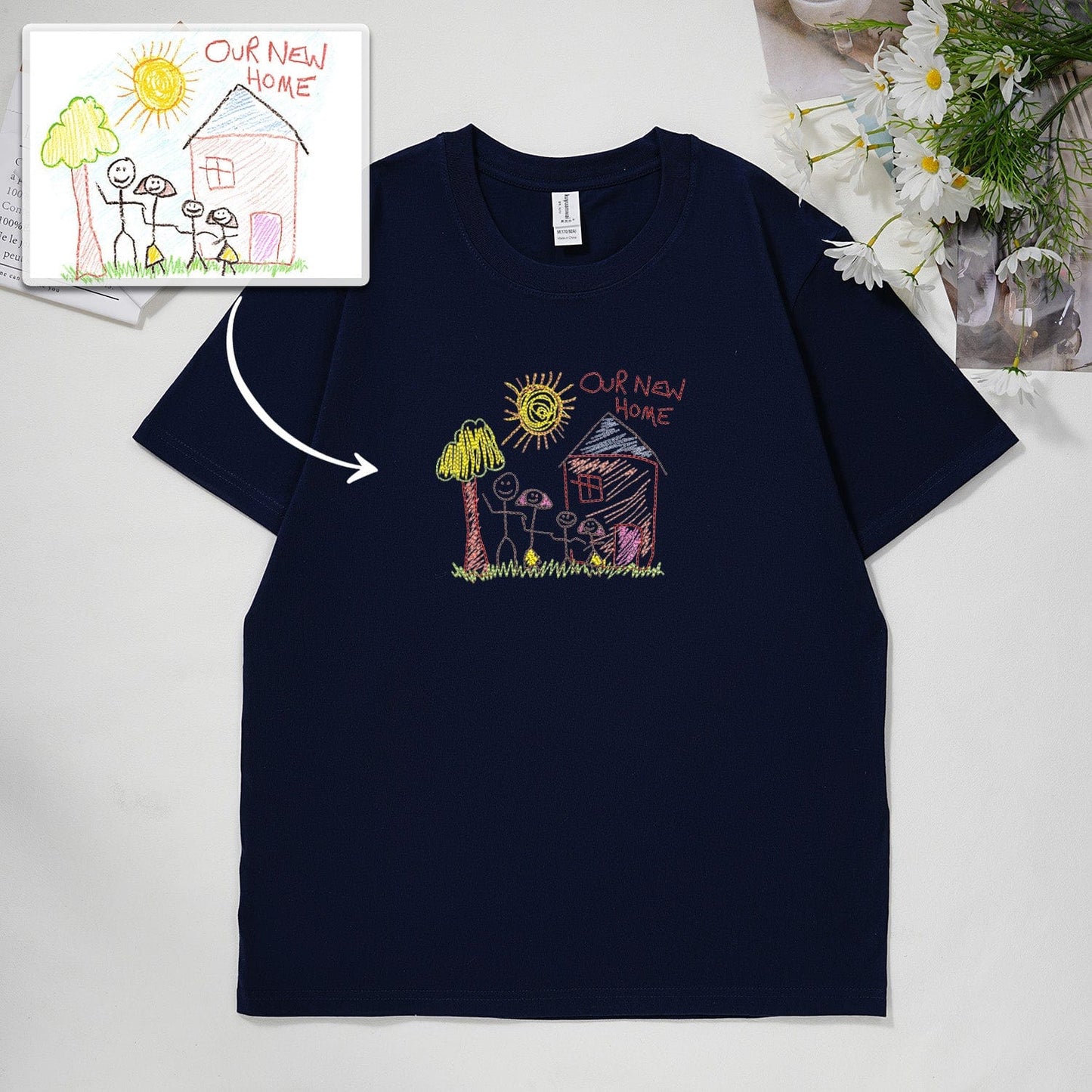 Individuell handbemaltes besticktes Sweatshirt