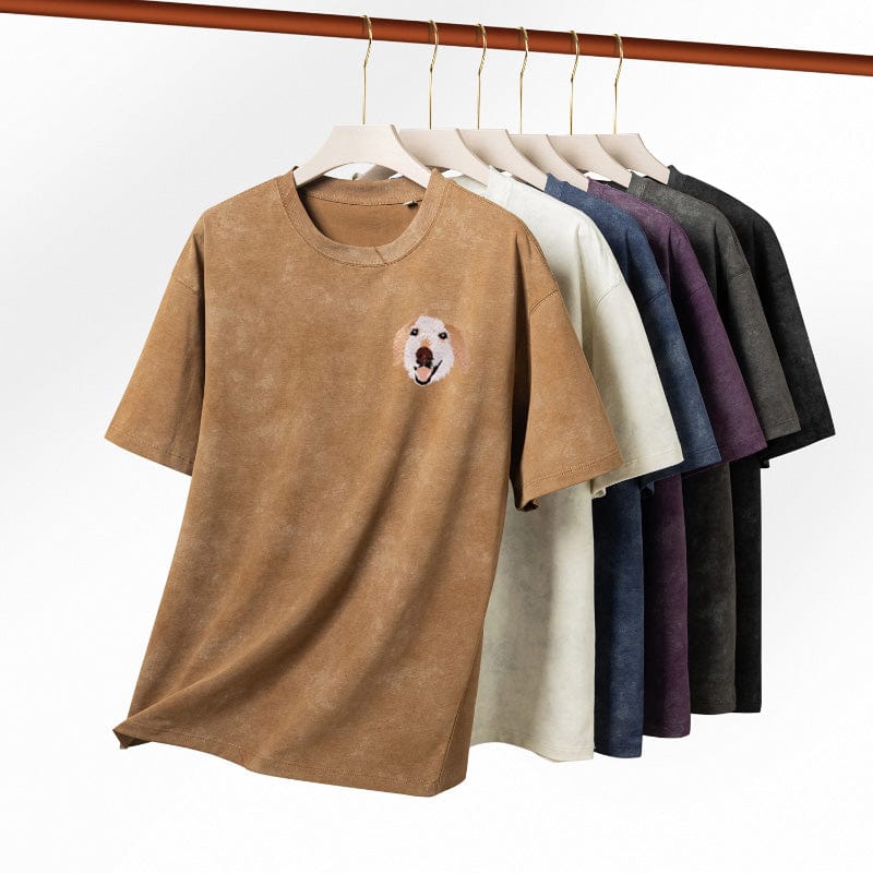 Mystichot individuelle Haustierstickerei für altes T-Shirt