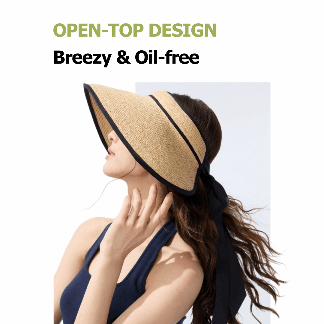 New Arrivals Natural Raffia Straw Sun Hat with Bow UV Protection & Vacation Ready