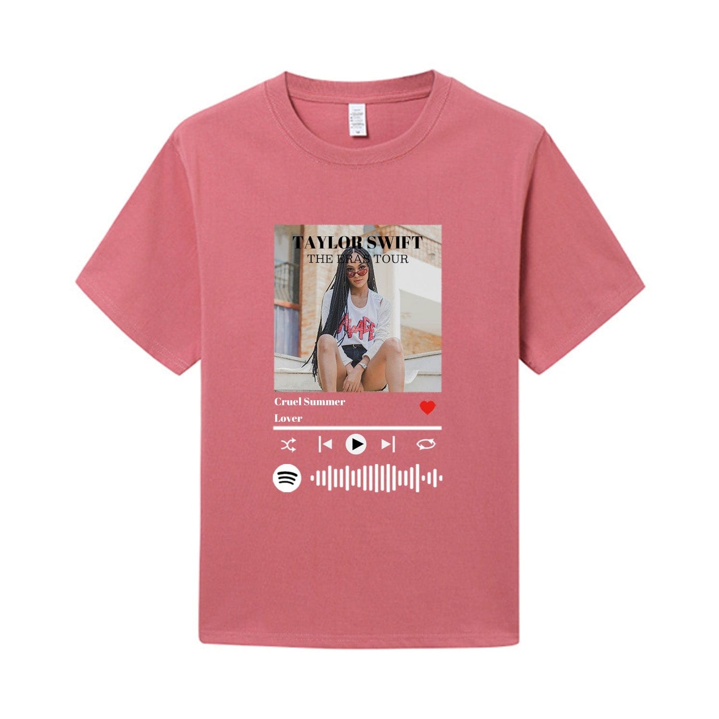 Individuelles Spotify-T-Shirt mit scanbarem Musikcode und Foto