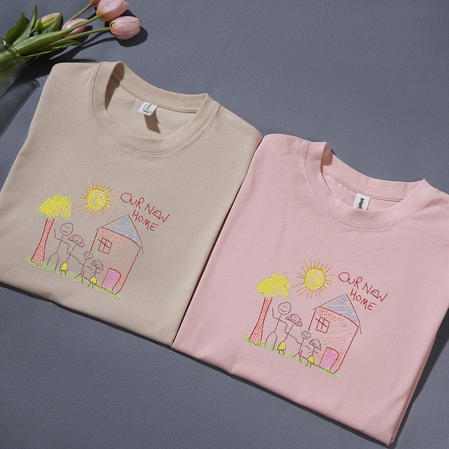 Individuell handbemaltes besticktes Sweatshirt