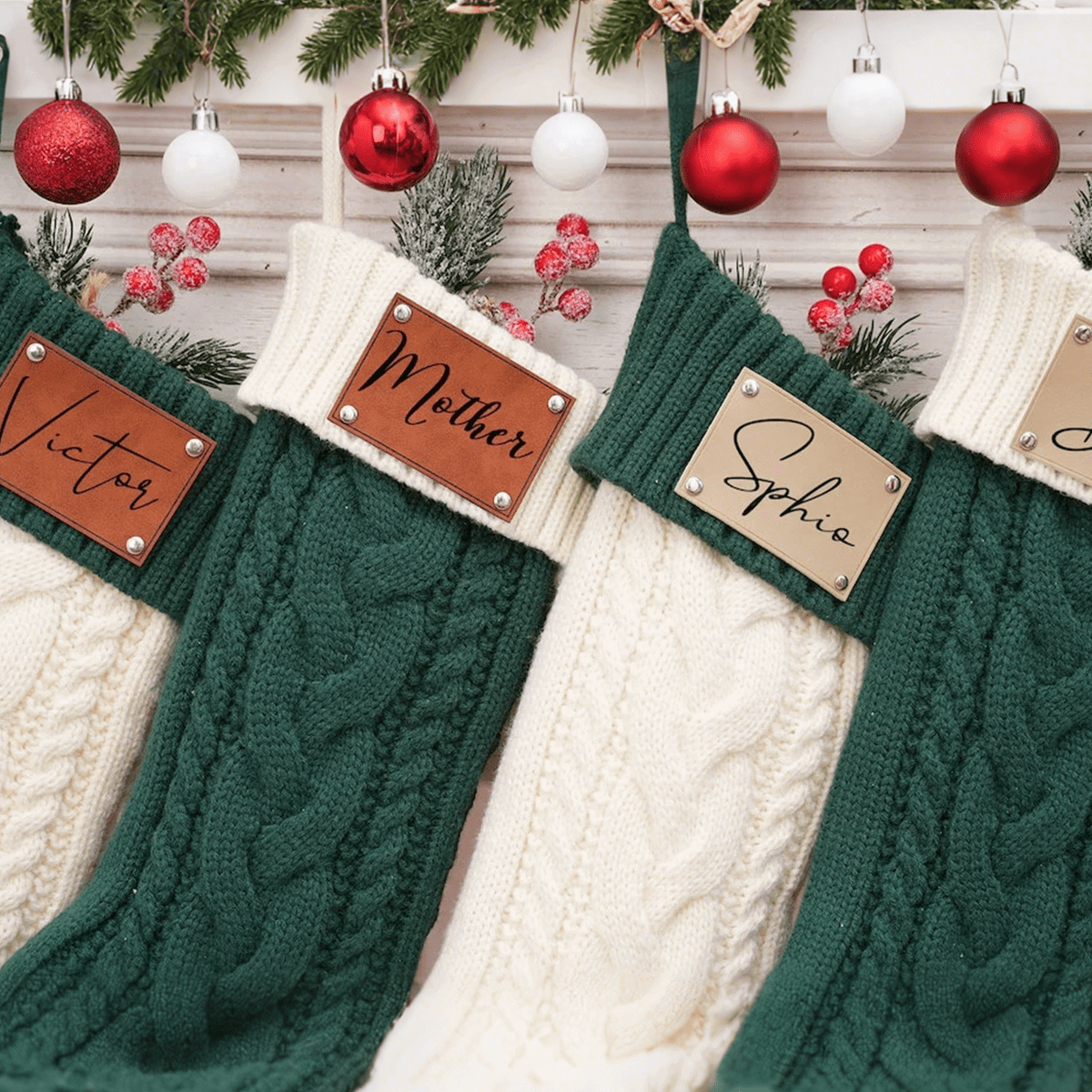 2025 New Embroidered Christmas Stocking - Holiday Decor Embroidered Sock Christmas Decoration Accessory