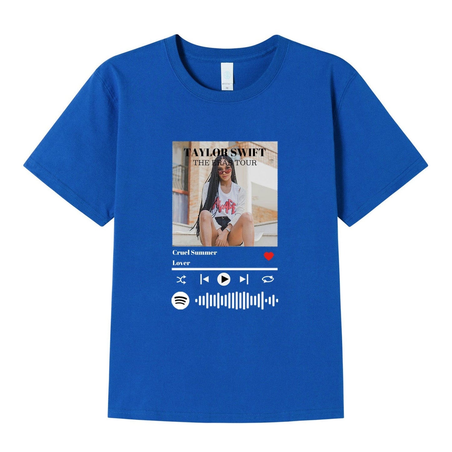 Individuelles Spotify-T-Shirt mit scanbarem Musikcode und Foto