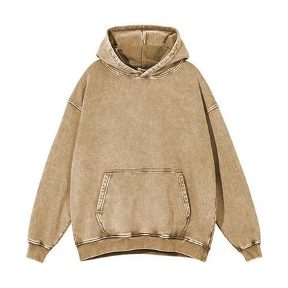 Washed hoodie Portrait embroider music player Couple family gift