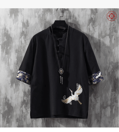 Sommer dünnes, lockeres, besticktes Leinen-Boutique-Kurzarm-T-Shirt