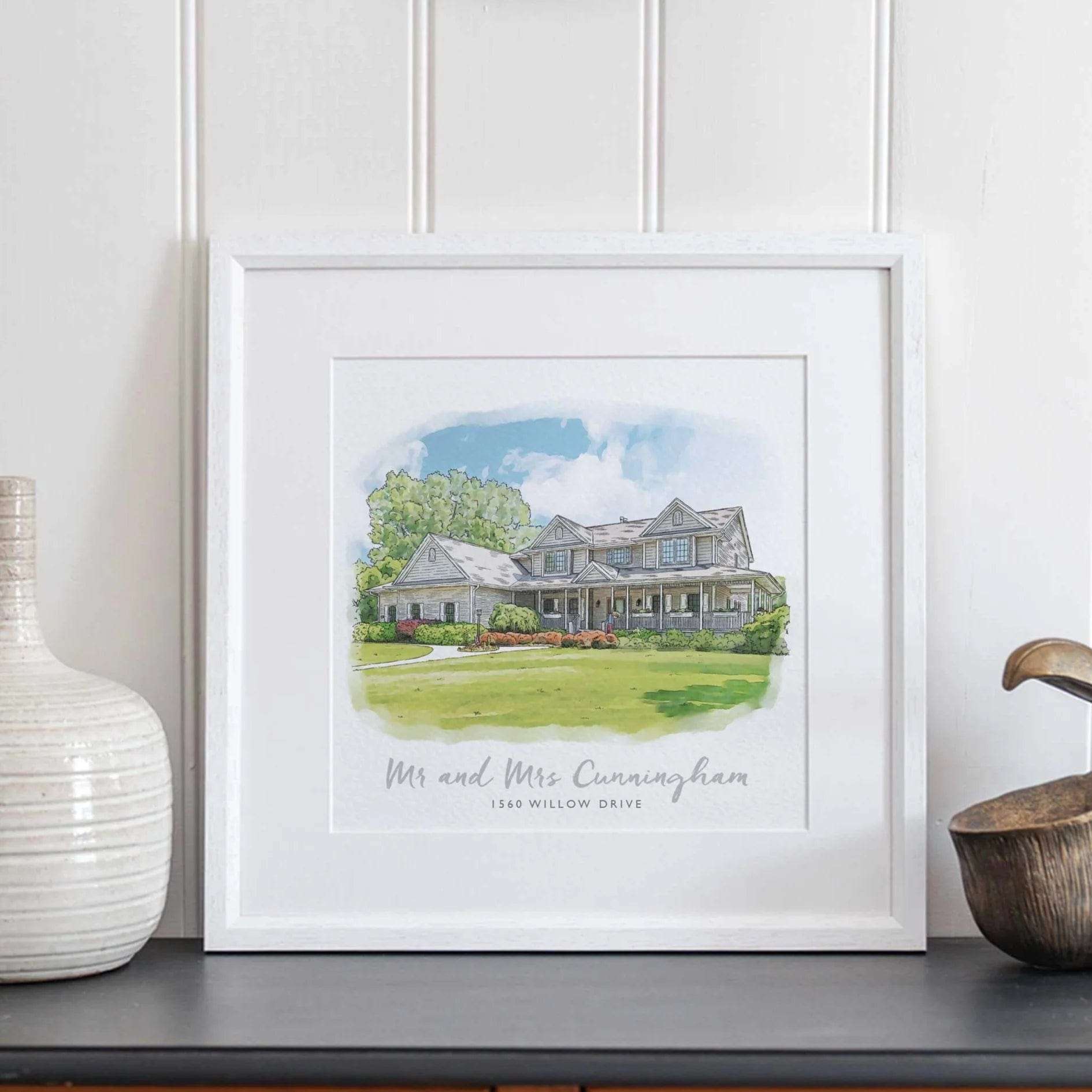 Watercolor House Sketch