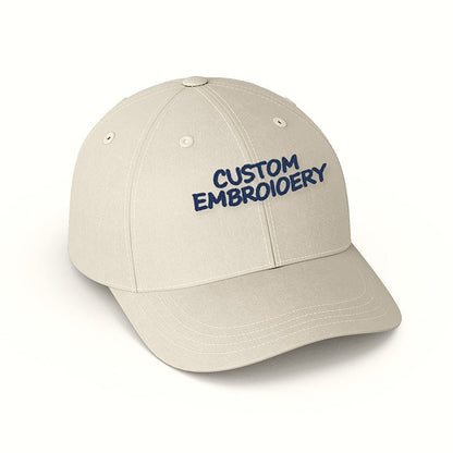 Custom-Embroidered-Baseball-Beige-Hat-left