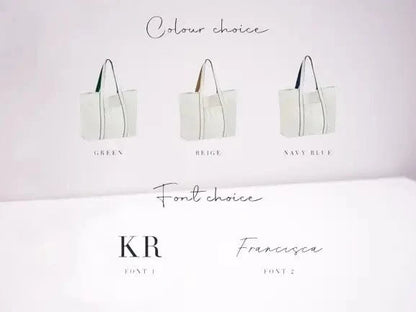 Custom Initials Tote: Natural Tan, Spacious, Pocket - Perfect Shopping Bag