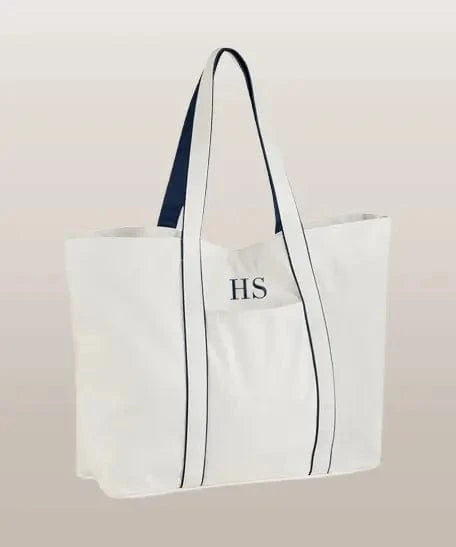 Custom Initials Tote: Natural Tan, Spacious, Pocket - Perfect Shopping Bag