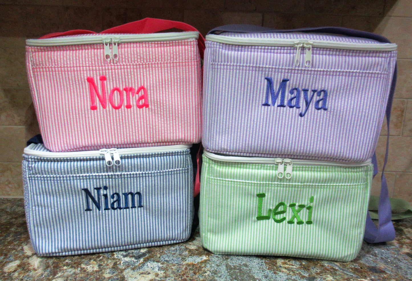 Personalized Seersucker Toddler Backpack: Flower Girl Gift, Ring Bearer Gift