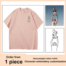 Mystichot – T-Shirt mit individueller Strichzeichnung und Stickerei 