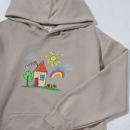 Individuell handbemaltes besticktes Sweatshirt
