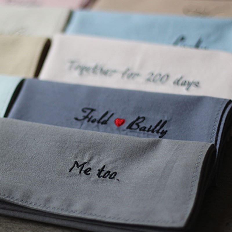 Mystichot Custom Embroidered Cotton Handkerchief