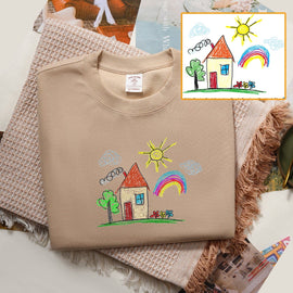 Individuell handbemaltes besticktes Sweatshirt