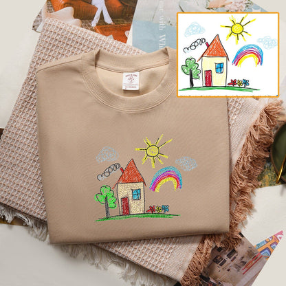 Individuell handbemaltes besticktes Sweatshirt