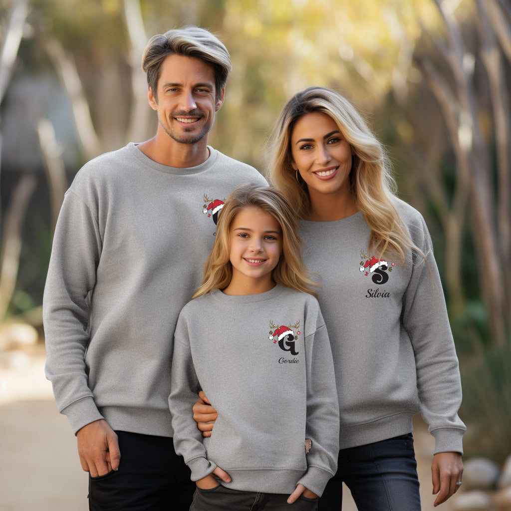 Custom-Christmas-Matching-Grey-Sweatshirt