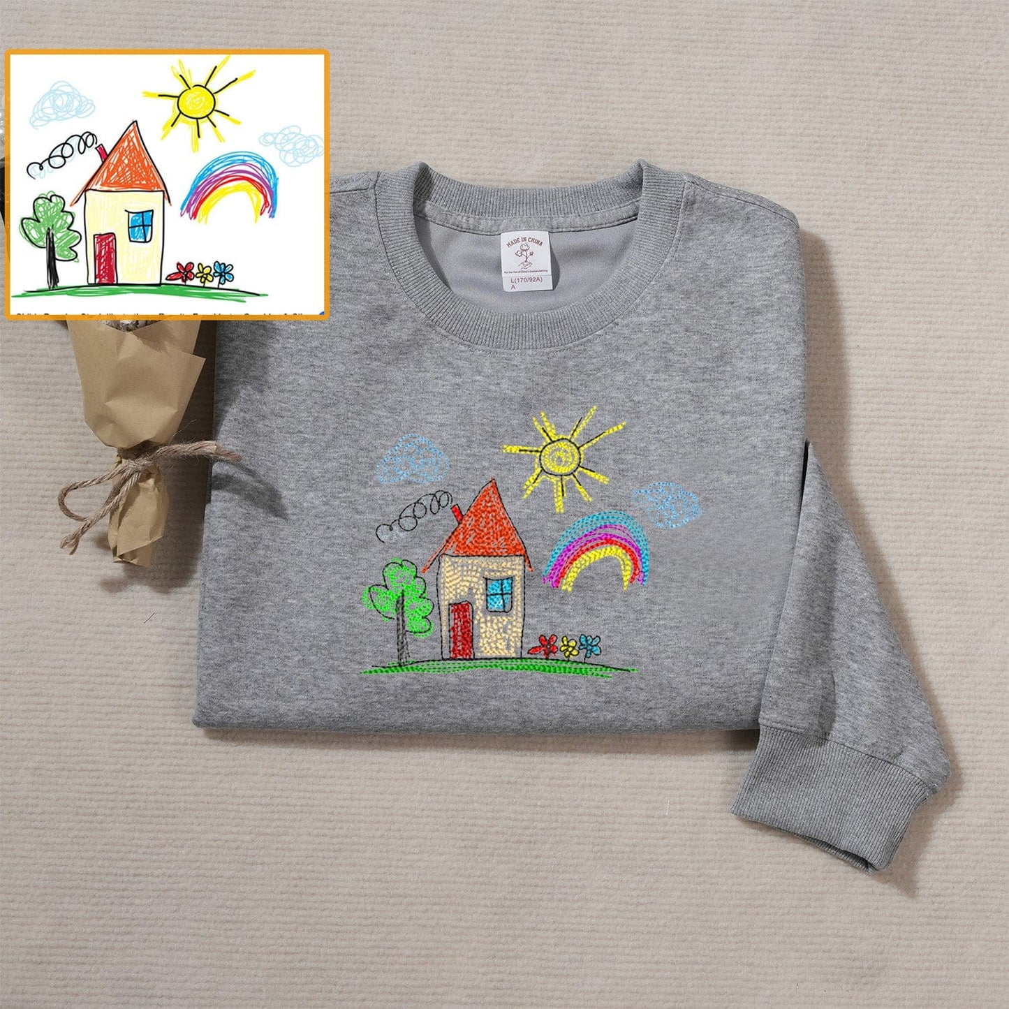 Individuell handbemaltes besticktes Sweatshirt