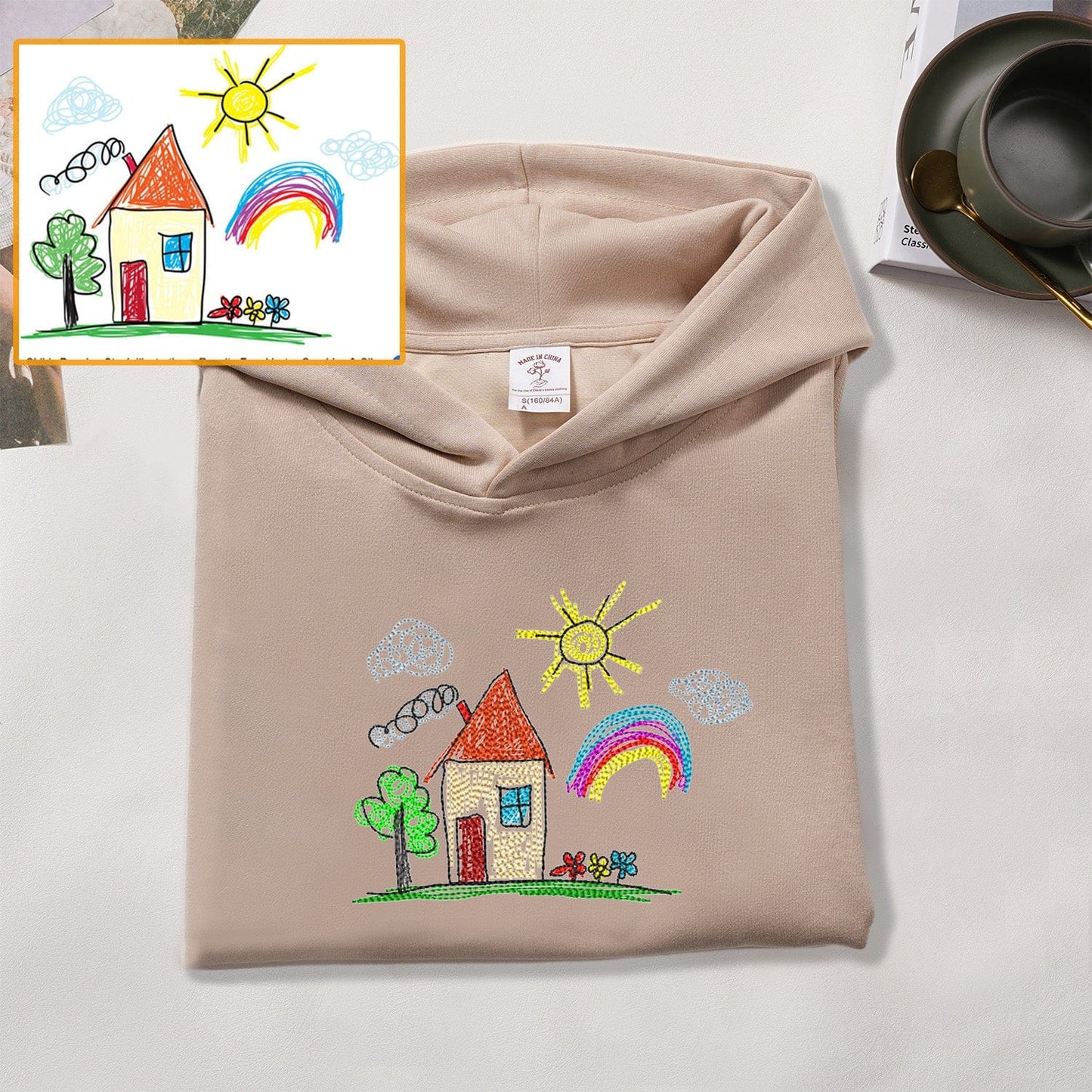 Individuell handbemaltes besticktes Sweatshirt