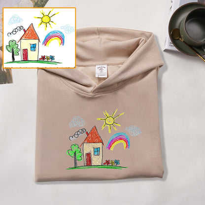 Individuell handbemaltes besticktes Sweatshirt