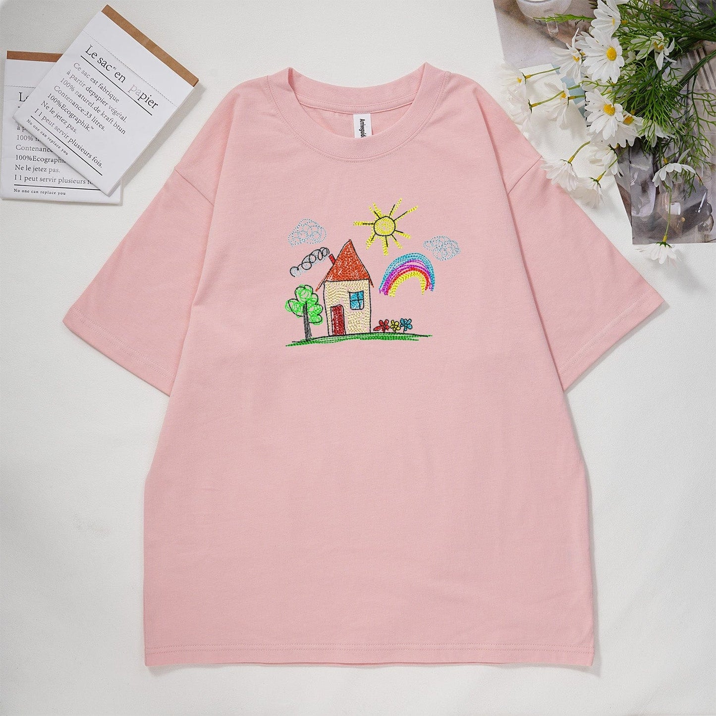 Individuell handbemaltes besticktes Sweatshirt