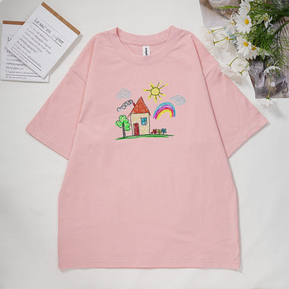 Individuell handbemaltes besticktes Sweatshirt