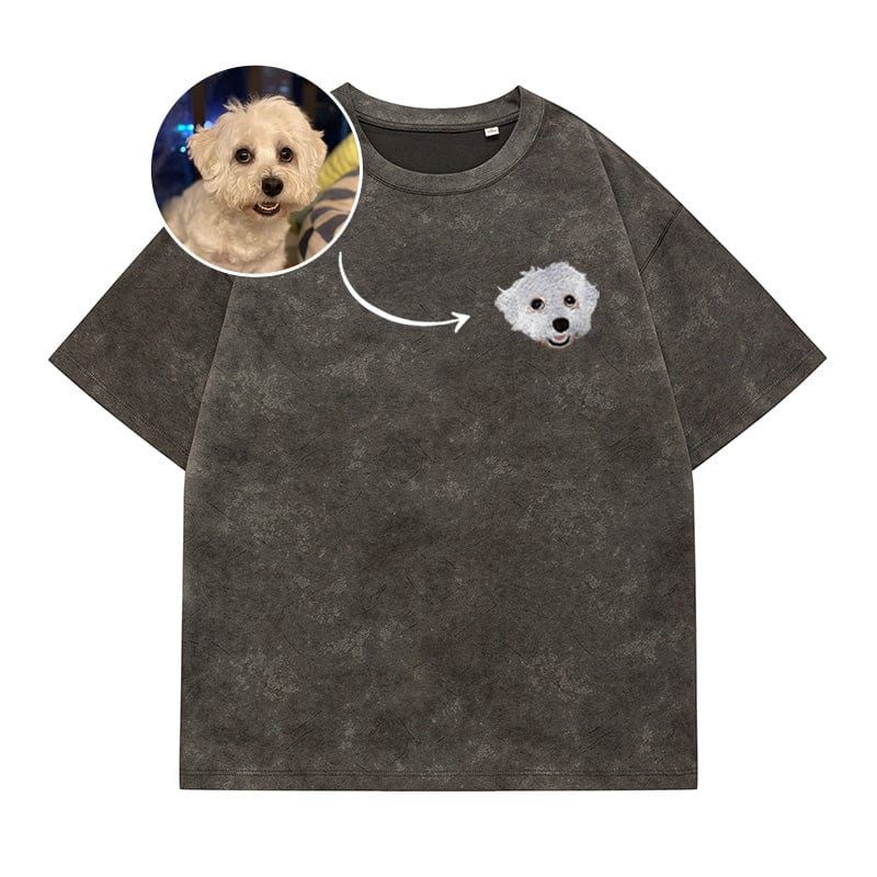 Mystichot individuelle Haustierstickerei für altes T-Shirt