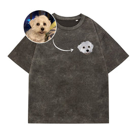Mystichot individuelle Haustierstickerei für altes T-Shirt