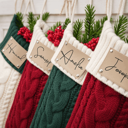 2025 New Embroidered Christmas Stocking - Holiday Decor Embroidered Sock Christmas Decoration Accessory