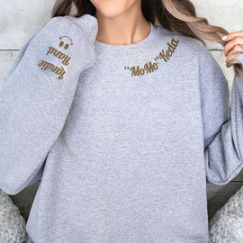 Custom Embroidered T-Shirt/Sweatshirt/Hoodie - Unique Neckline Design with Personalized Text Embroidery, Showcase Your Unique Style