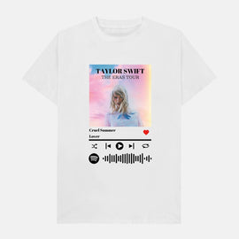 Individuelles Spotify-T-Shirt mit scanbarem Musikcode und Foto